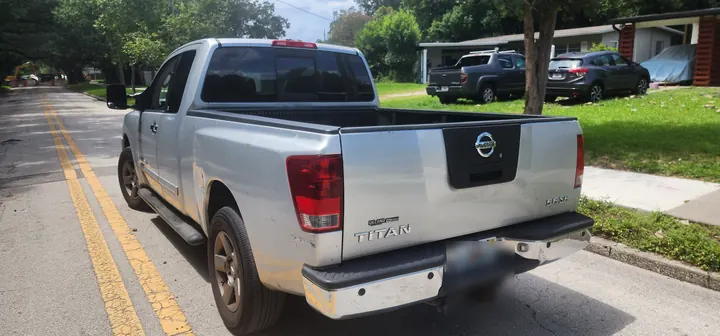 Driver-side rear view of the Nissan Titan